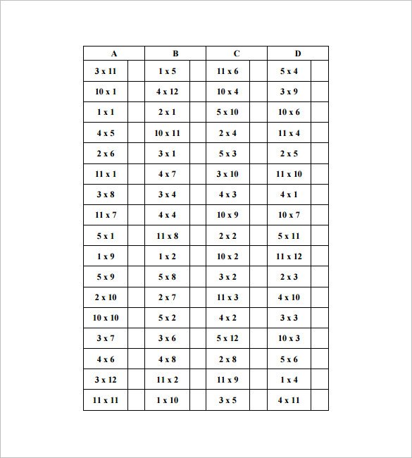 15+ Times Tables Worksheets â Free Pdf Documents Download